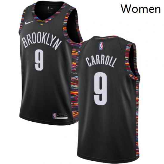 Womens Nike Brooklyn Nets 9 DeMarre Carroll Swingman Black NBA Jersey 2018 19 City Edition